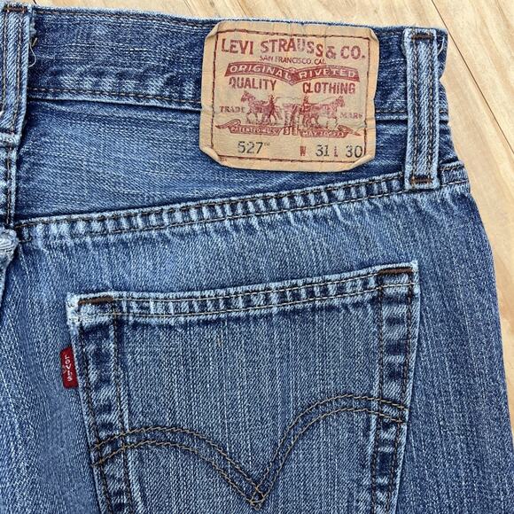 Vtg Y2K Levi's 527 Low Rise Bootcut Jeans Men's 31x30 Blue Denim Red Tab - Picture 6 of 8